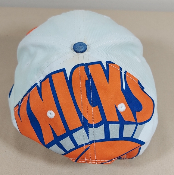 Vtg New York Knicks AJD Snapback Hat 90's Rare Large Logo Throwback Blue Tint - Picture 8 of 10